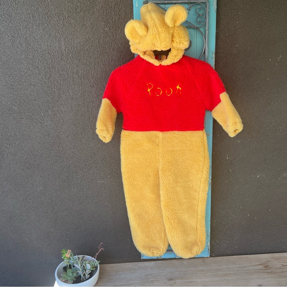 Disney Store Winnie The Pooh Costume 1 Piece Zippered Toddler 4-6t Vintage ￼